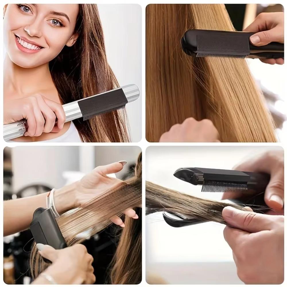Clip On Hair Flat Iron Comb Lightweight Hair Slit Comb  for Flat Ironing Hair Attachment