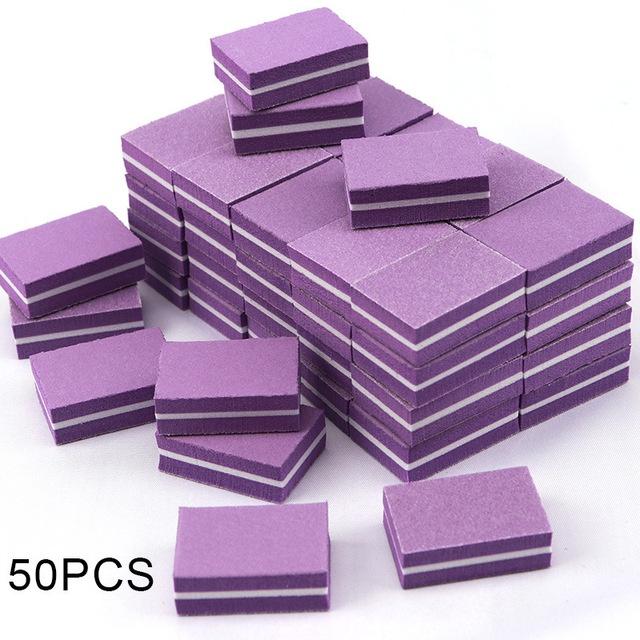 50 шт. мини-шлифовальные пилочки для педикюра и маникюра, уход за ногтями, буфер для маникюра, педикюра, пилочка для ногтей 100/180