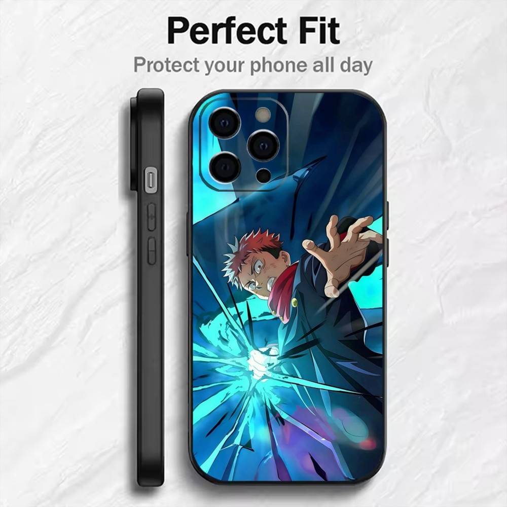 Itadori J-Jujuts-u K-Kaisen  Phone Case For iPhone17,16,15,14,13,12 Plus,Max Soft Silicone Black Cover