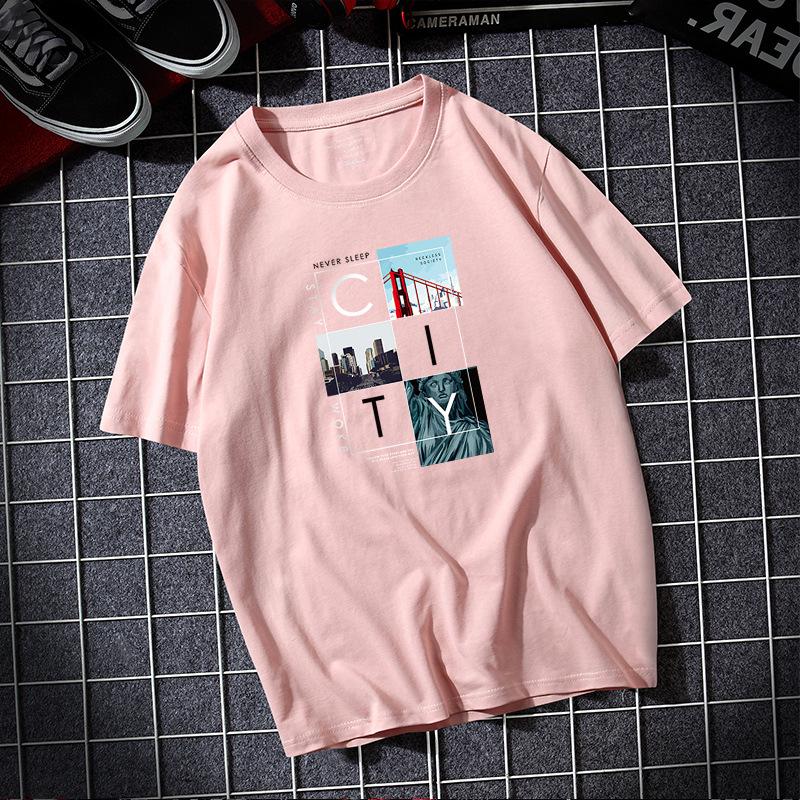 City 8 Colors Plus Size Men Short Sleeves Cotton T-shirt Casual Loose Tee