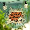 1pc Mandala-Style 3D Happy Father's Day Metal Wind Chime - Vibrant Orange & Green Outdoor Garden Decor, No Electricity Needed