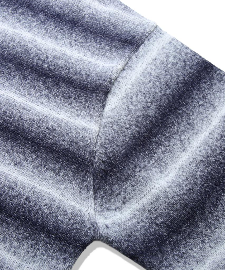 TRILLION Washable Gradient Stripe Crewneck Knit_Navy