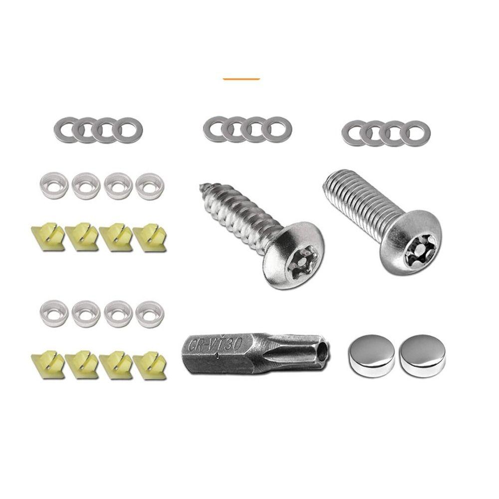 Silver Self-Tapping Screw Anti-Theft Sheet Metal Screws Security Button Head License Plate