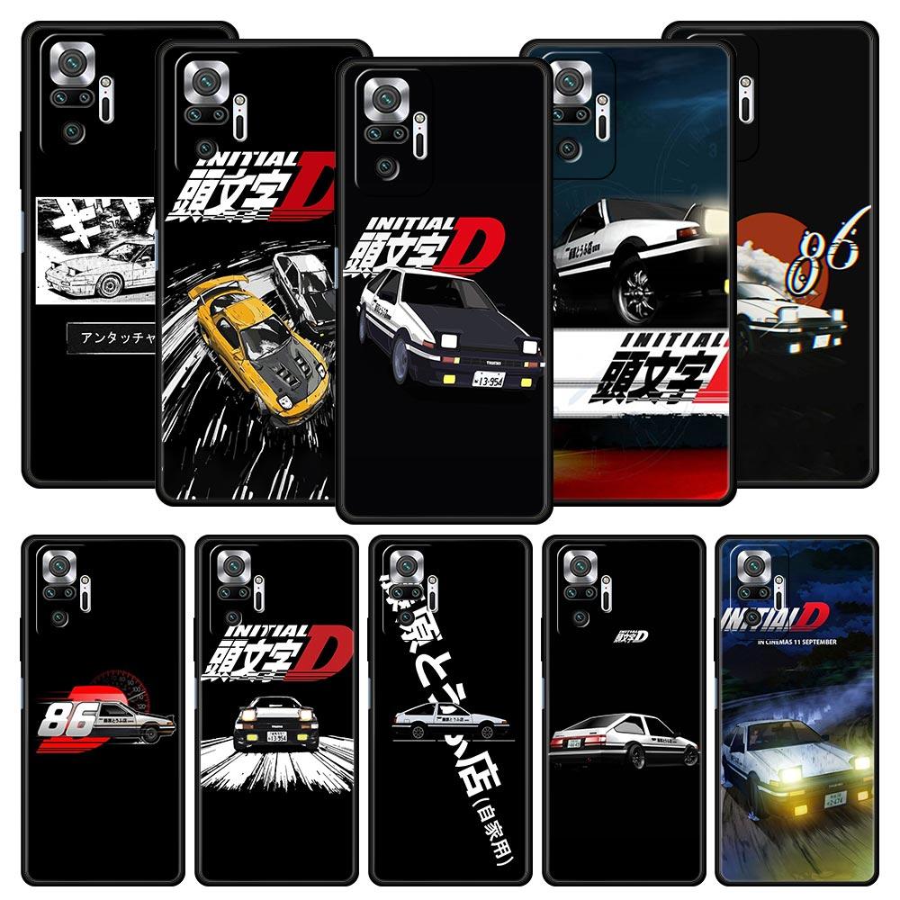 Чехол для телефона Initial D для Redmi 14C 10C Note 15 14 13 12 10 11 K40 Pro Plus 5G Мягкий ТПУ Ударопрочный Корпус Fundas Capas