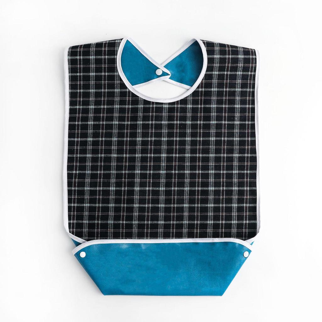 Водонепроницаемый клетчатый нагрудник для взрослых - герметичный, очень большой, устойчивый к пятнам, для столовой для пожилых людей