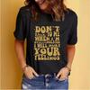 Women's Casual Slogan Print Round Neck Short Sleeve T-Shirt