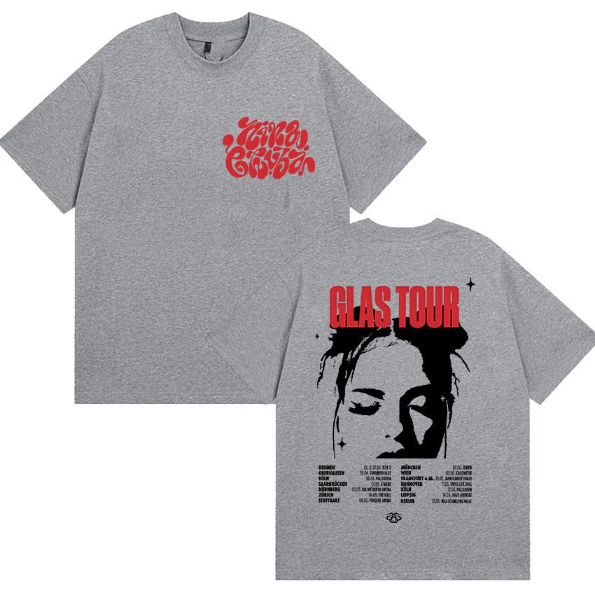 Футболки с символикой тура певицы Нины Чубы 2025 года, мужские и женские, в стиле ретро, ​​высокого качества, модные, повседневные, свободные, из хлопка, в стиле стритвеар.