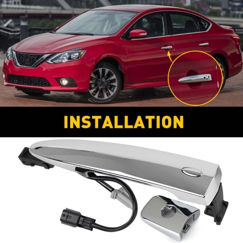 Передняя левая внешняя дверная ручка, крышка, защита от грязи, водонепроницаемый чехол, совместимый с Leaf 806469N00A 806451AA0A 12459871