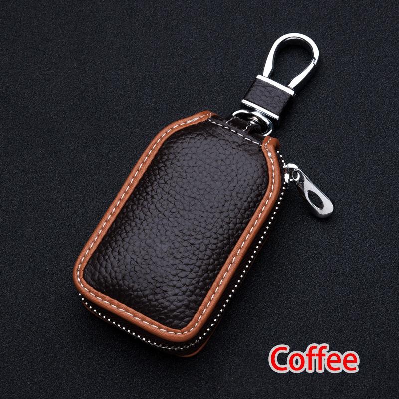 Автомобильный брелок для ключей, кожаный чехол на молнии, брелок для хранения, держатель для ключей, экономка