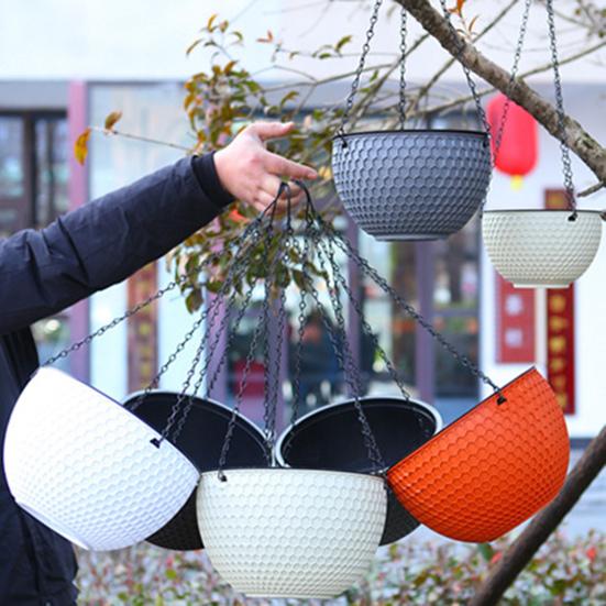 Подвесная корзина для цветов, имитация сот, самопоглощение воды, водонепроницаемая уличная вешалка для растений из смолы для сада
