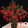 20Pcs/Pack Festival Party Decor Scene Layout Supplies Red Lanterns Mini Flocking Chinese New Year Bonsai DIY New Year Pendant