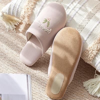 Хлопковые тапочки для пола женские весенне-осенние домашние мягкая подошва бытовые хлопково-льняные обувь для послеродового периода нескользящие бесшумные мужские для деревянного пола