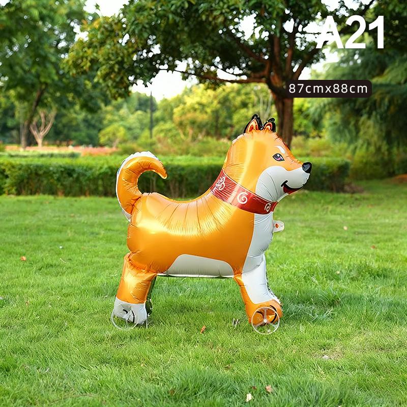 4D Мультяшные Фольгированные Шары Слон Стоячий Ходячий Шарик с Колесом для Украшения Детской Вечеринки по случаю Дня Рождения, Детского Праздника