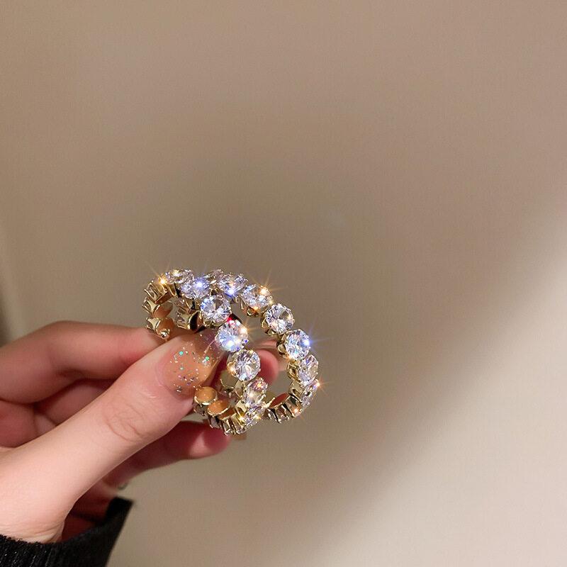 Циркон C-образные серьги, роскошные женские модные круглые серьги для девочек, вечерние ювелирные изделия, подарки