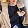 Кружевной бархатный топ с высоким воротником для женщин - Элегантный, теплый и утолщенный для осени/зимы