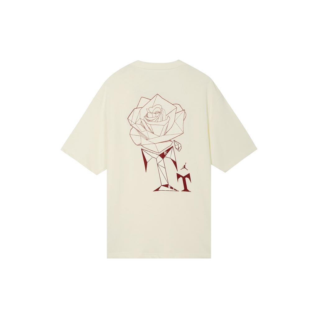 Jordan Футболка с вышитым розовым логотипом Vintage Capsule из коллекции X Teyana Taylor (Азиатское издание) Женские топы бежевые FB2641-113