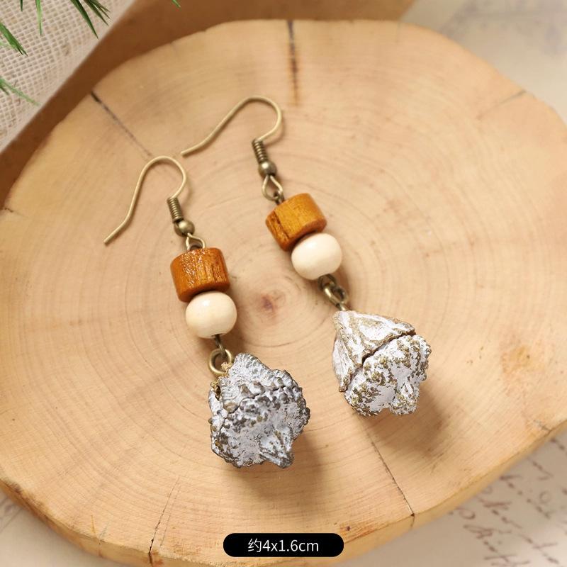 Оригинальные серьги Mori Plant Fruit, натуральные желуди, ручная работа, ретро-женские длинные серьги, этнический стиль, литературная и традиционная китайская медицина