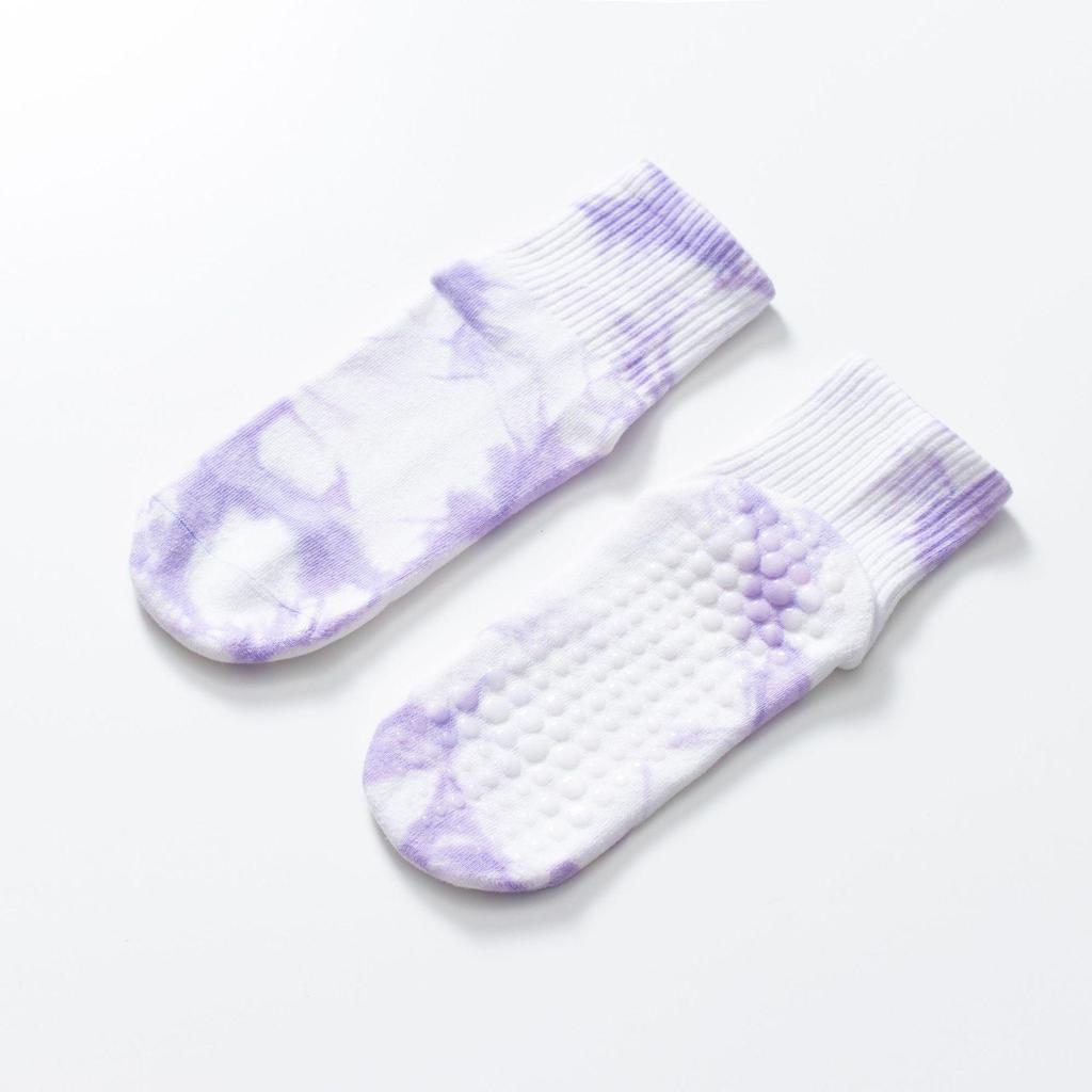 Женские нескользящие махровые носки для йоги с принтом тай-дай — теплые, впитывающие пот, всесезонный спортивный дизайн