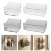 Clear Plastic Wall Mounted Organizers Sturdy Wall Mounted Bathroom Storage Shelf Hangable Draining Organization Rack