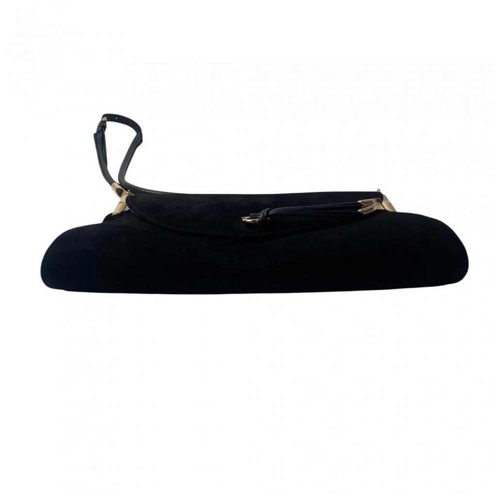 Б/у Сумка на плечо Salvatore Ferragamo черная Замша Женская