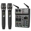 Depusheng Studio Audio Sound Mixer Board 4 Channel Bluetooth Compatible Professional Portable Digital DJ Mixing Console with Wireless Microphone
