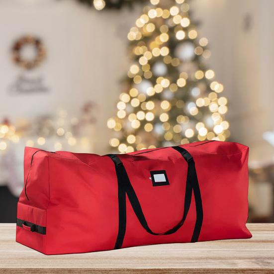 Сумка для хранения новогодней елки с усиленной ручкой, застежкой-молнией, большой вместимостью, широким отверстием, очень большой искусственной новогодней елки