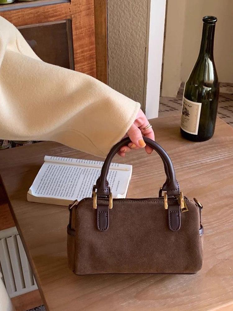 Сумка-подушка Boston из замши в стиле ретро осень/зима: Универсальная сумка через плечо на одно плечо