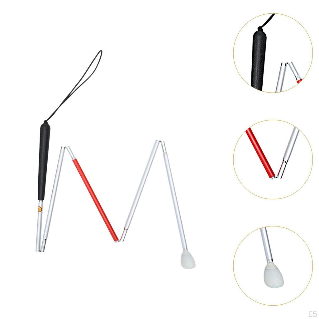 Blind Cane Walker Folding Elderly Lightweighted Aluminum Alloy Trekking Pole 4 Section 112cm