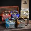 Silk Storage Bag Luxury Cup Bags Handmade Tea Cup Fabric Bag Portable Tea Ceremony Travel Bag Cup Storage Organizer