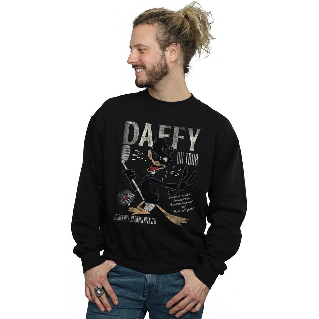 Looney Tunes Mens Daffy Duck Concert Sweatshirt