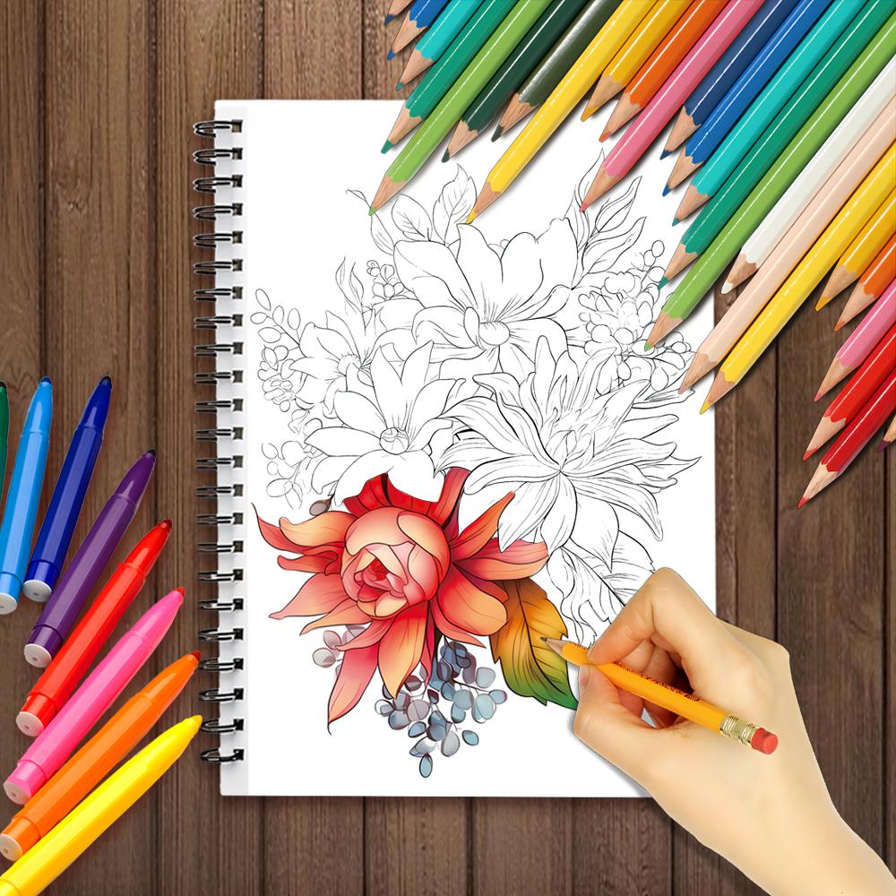 Женская спиральная раскраска - 30 листов 11,3x 8,3 дюйма, Раскраска для снятия стресса, Подарок на день рождения, Подарок на праздничную вечеринку