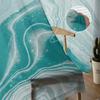 Marble Texture Turquoise Sheer Curtains for Living Room Decoration Window Curtains for Kitchen Tulle Voile Organza Curtains