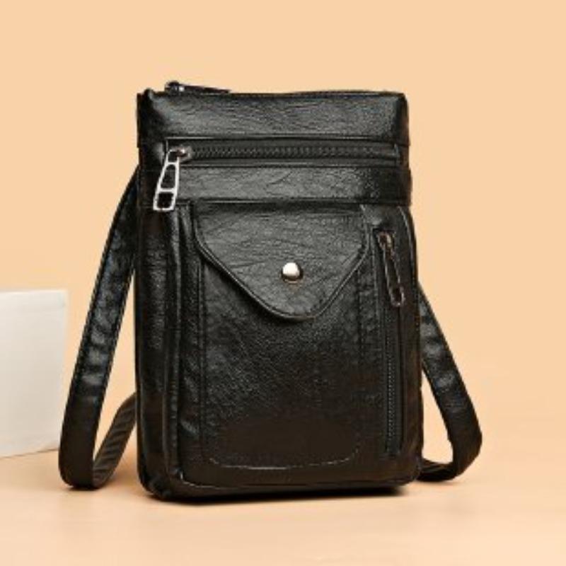 Women Crossbody Bag New Texture Shoulder Bag Phone Bag Soft Leather Chic Euro-American Style Mature Fashion Vintage Small Bag