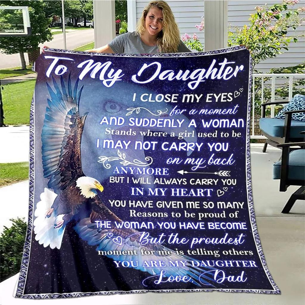 Персонализированное одеяло из шерпы для моей дочери с принтом льва, волка и дракона, подарок от мамы, папы, одеяло для дивана-кровати, мягкое одеяло для пикника