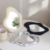 Fashion Silver Decorative Mirrors Electroplated Laser Makeup Mirror for Women Corrugated Irregular Cosmetic Mirror Room Decor