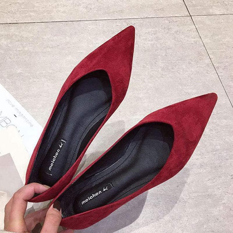 Shoes For Women 2024 Flat Casual Ladies Summer Footwear Chic And Elegant Flats Pointed Toe Red Social Elegant Hot On Promotion