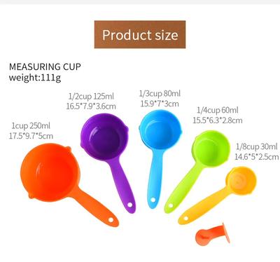 5 шт./набор мерных ложек, цветные пластиковые мерные стаканчики, сахарная ложка для выпечки торта, кухонный измерительный инструмент, принадлежности для выпечки своими руками