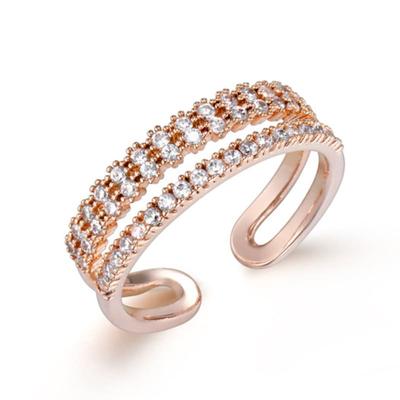 Кольцо с открытым дизайном ELLE Jewelry, две линии, массивное ELBRWR148