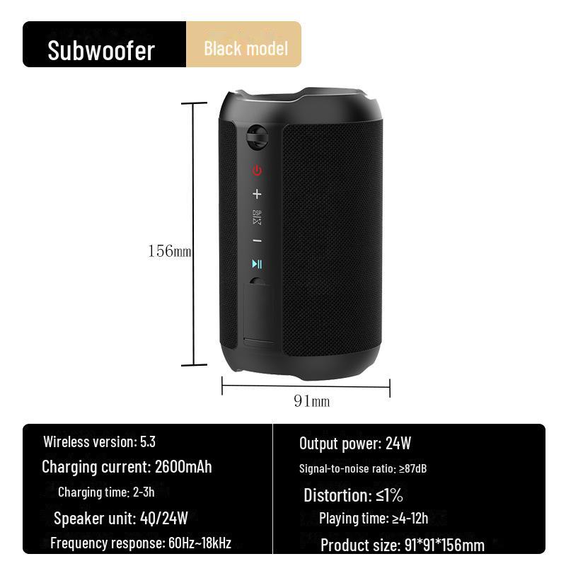 High-Power Portable Bluetooth Speaker with Colorful Subwoofer and Karaoke Functionality