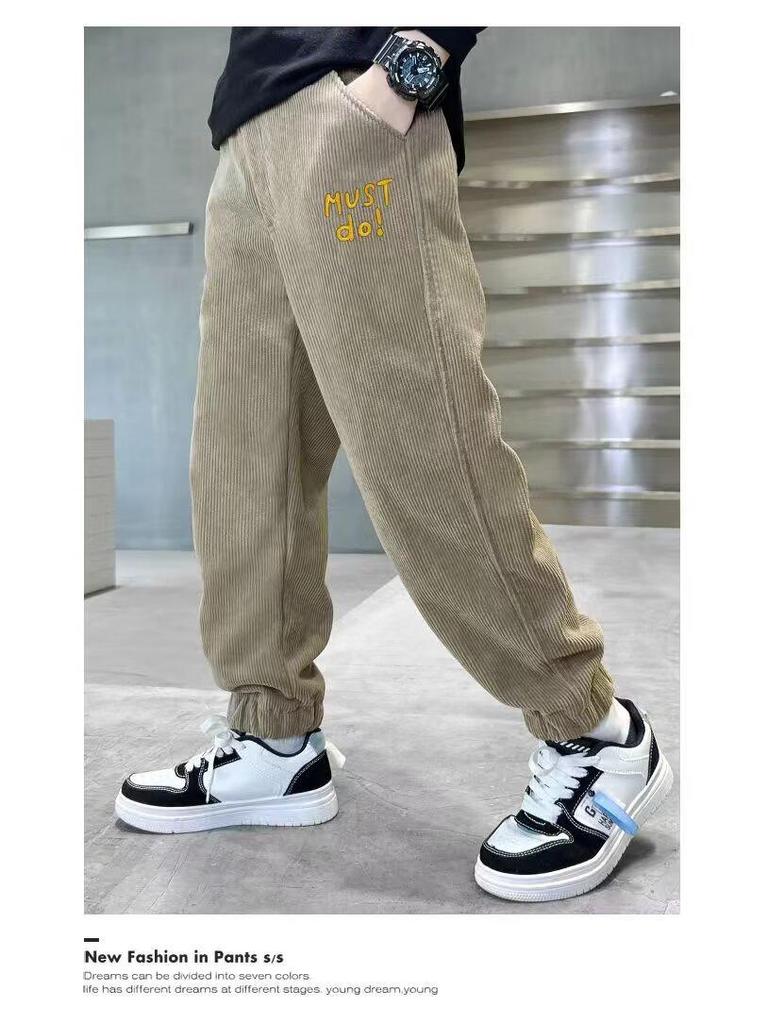 Boys' Spring & Autumn Loose Casual Sweatpants 2025 - Trendy, Handsome Sports Long Pants for Big Kids