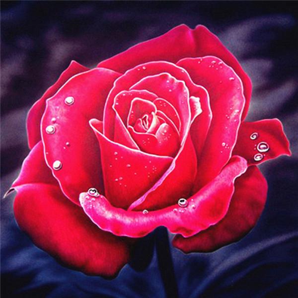 Алмазная вышивка Цветы Алмазная картина ручной работы Роза Изображение Стразы