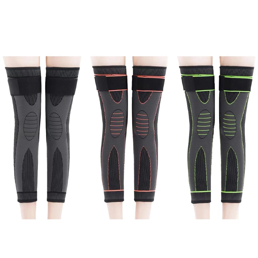 1 пара длинных компрессионных наколенников, поддерживающих удлиненный полосатый спортивный рукав, защита от артрита и боли в суставах, эластичный наколенник