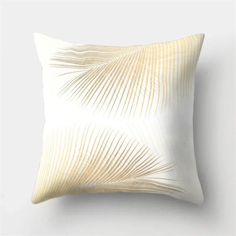 Наволочка с золотыми тропическими листьями и растениями, наволочка для гостиной, дивана, офиса, автомобильная подушка для поясницы, украшение дома