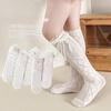 35cm Children's Lace Mid Tube Socks Girls' Pink Lolita Socks Bow Lace Princess Socks Spring and Summer Thin Base Socks