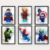 Cartoon Superhero Canvas Painting Spiderman Captain America Hulk Iron Man Poster Kids Bedroom Wall Art Home Decor