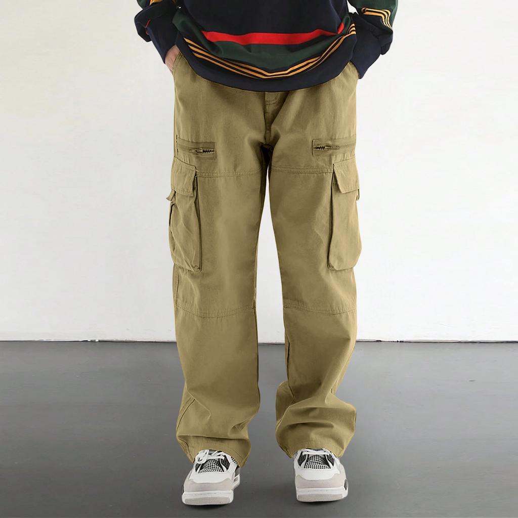 Мужские комбинезоны, повседневные брюки с несколькими карманами и завязками, походные брюки, хлопковые саржевые брюки