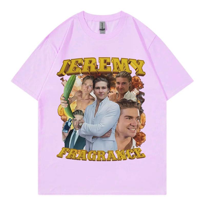 Футболка с забавным мемом Jeremy Fragrance Винтажная мода Короткий рукав Мужские Женские Harajuku Y2k Оверсайз Футболки Уличная мода