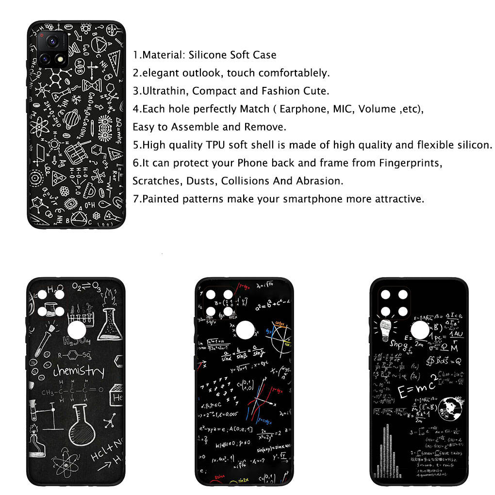 Для iPhone 16 15 Xiaomi Redmi Note 14 13 12 11 Pro Max X 8 16e Samsung Galaxy S25 S24 S23 Moto OPPO Huawei Chemical Maths Equation Formula Phone Case