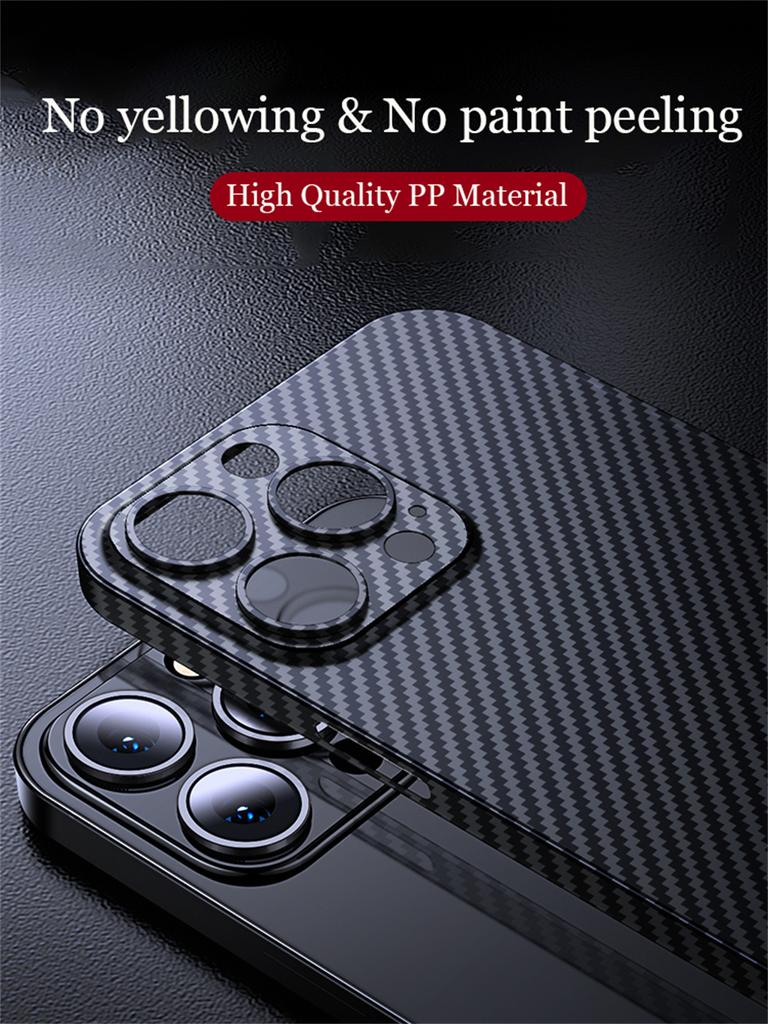 Ультратонкий матовый чехол из углеродного волокна для iPhone 15 14 13 12 Mini 11 Pro Max 15pro XS XR X 6 7 8 Plus SE 0,2 мм PP Задняя крышка