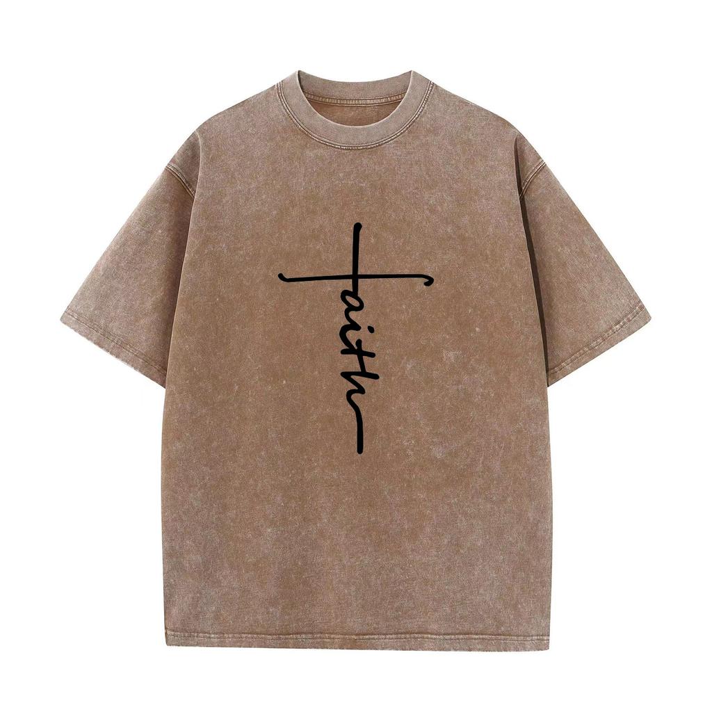 Do Old Washing With Water T-shirt Men's and Women's Graphic Tee Letter Printed Short Sleeve Strapless T-shirt Loose Summer Top Shirt